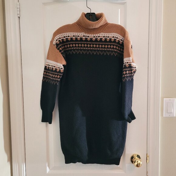 Women's Turtleneck Sweater Dress - Picture 1 of 3